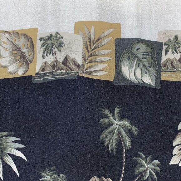 XL Vtg 80s Mens Pierre Cardin 100% Rayon Hawaiian Shirt Aloha Korea Border Print - Picture 8 of 12